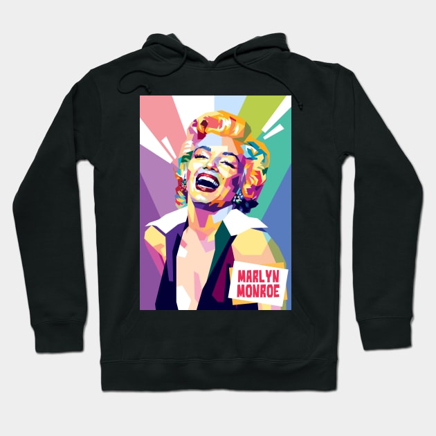 Portrait illustration of Marlyn Monroe Hoodie by RJWLTG